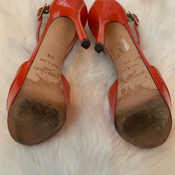 Jimmy Choo tangerine t-strap heel size 7.5/37.5 - Picture 3 of 7